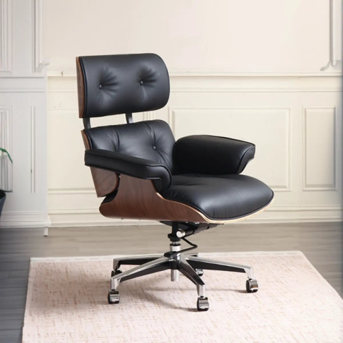 Aluminum Frame Leather Office Chair with Headrest