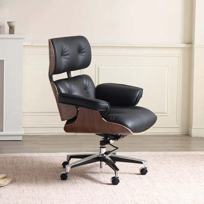 Aluminum Frame Leather Office Chair with Headrest
