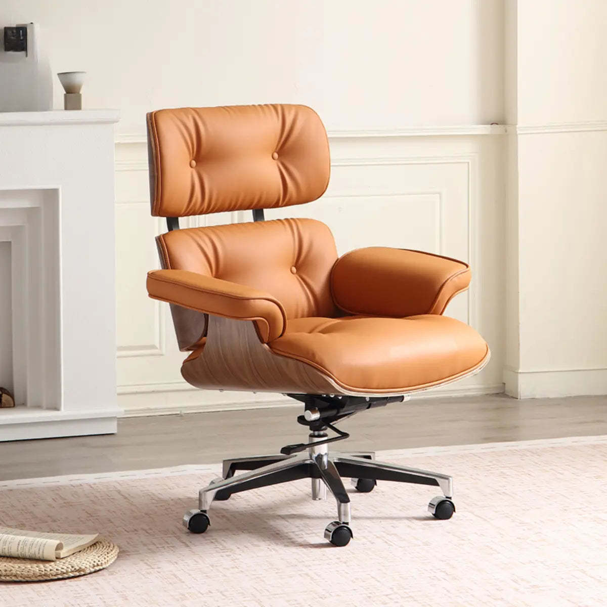 Aluminum Frame Leather Office Chair with Headrest