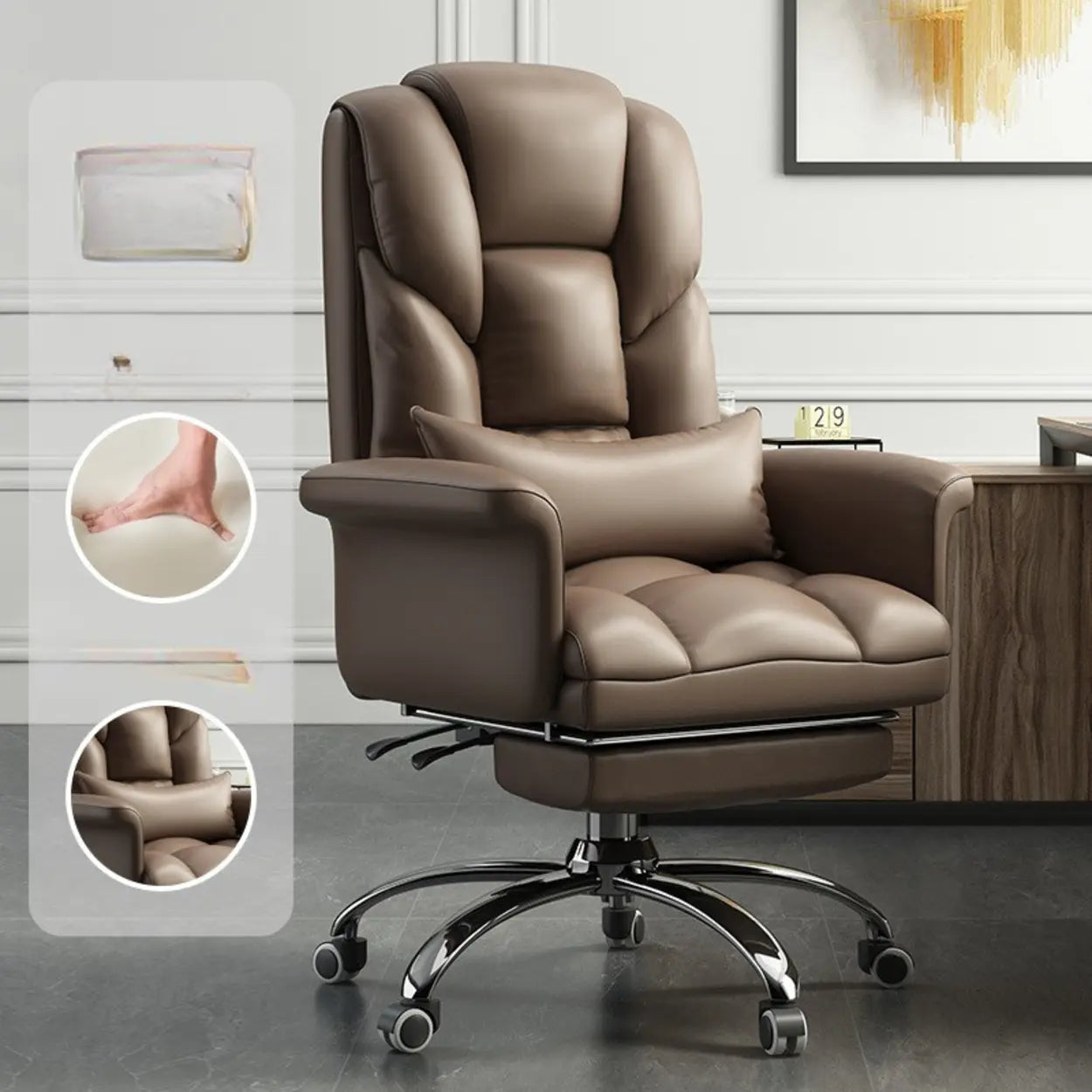 Adjustable Ergonomic Leather Office Chair