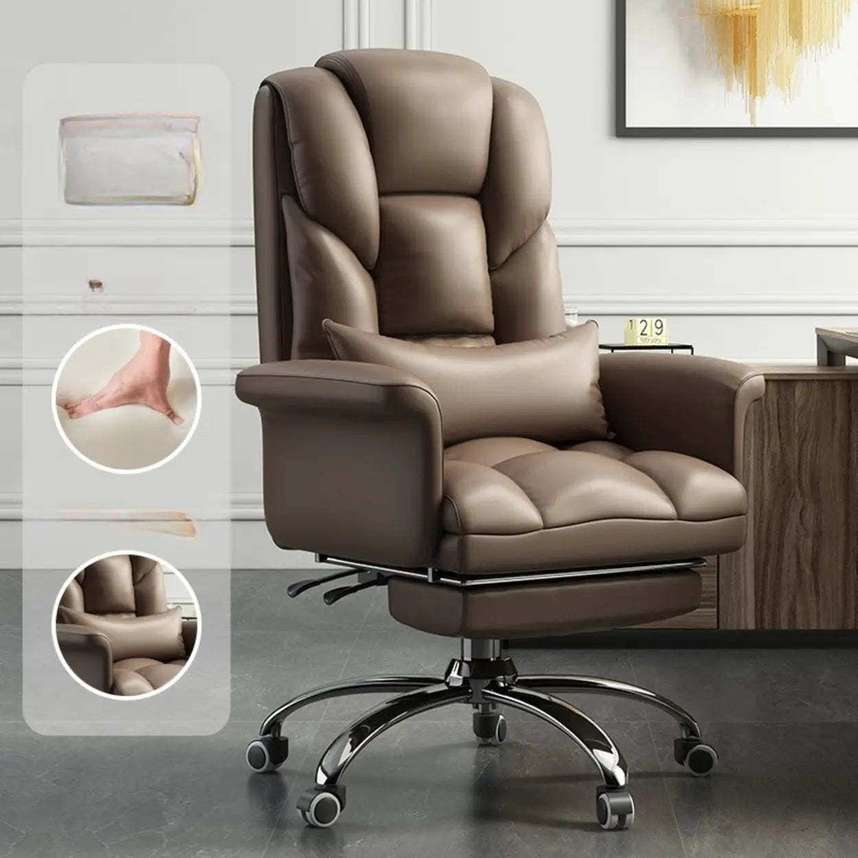 Adjustable Ergonomic Leather Office Chair
