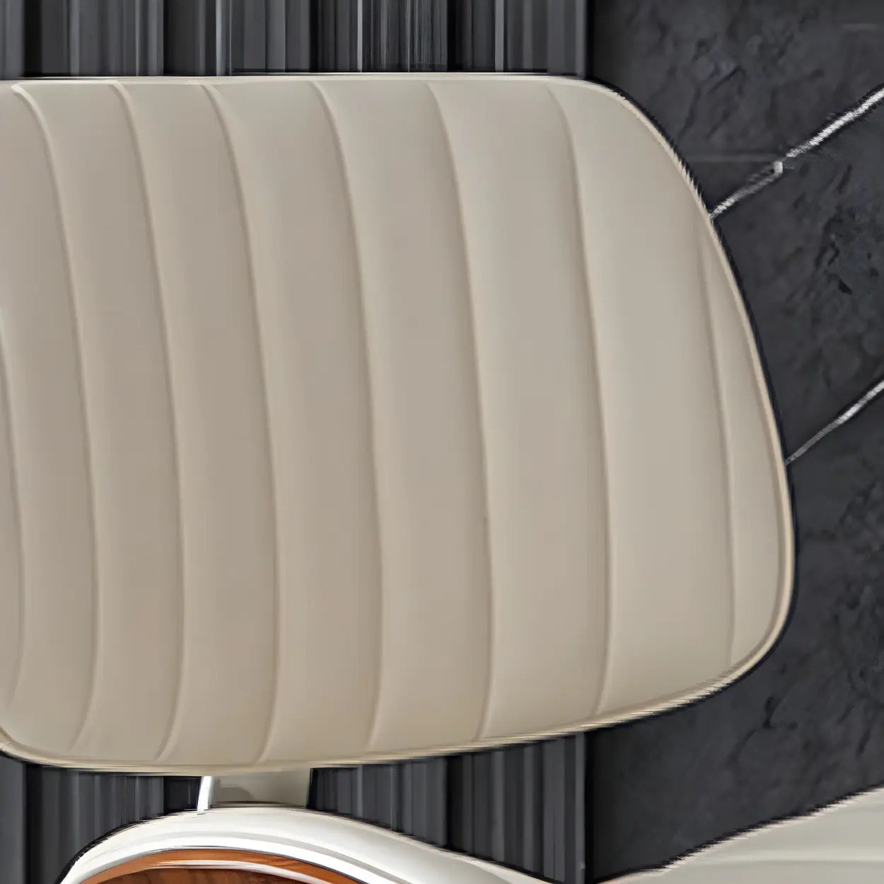 Adjustable Armless Leather Swivel Bar Stool — 4 Piece Set / Beige