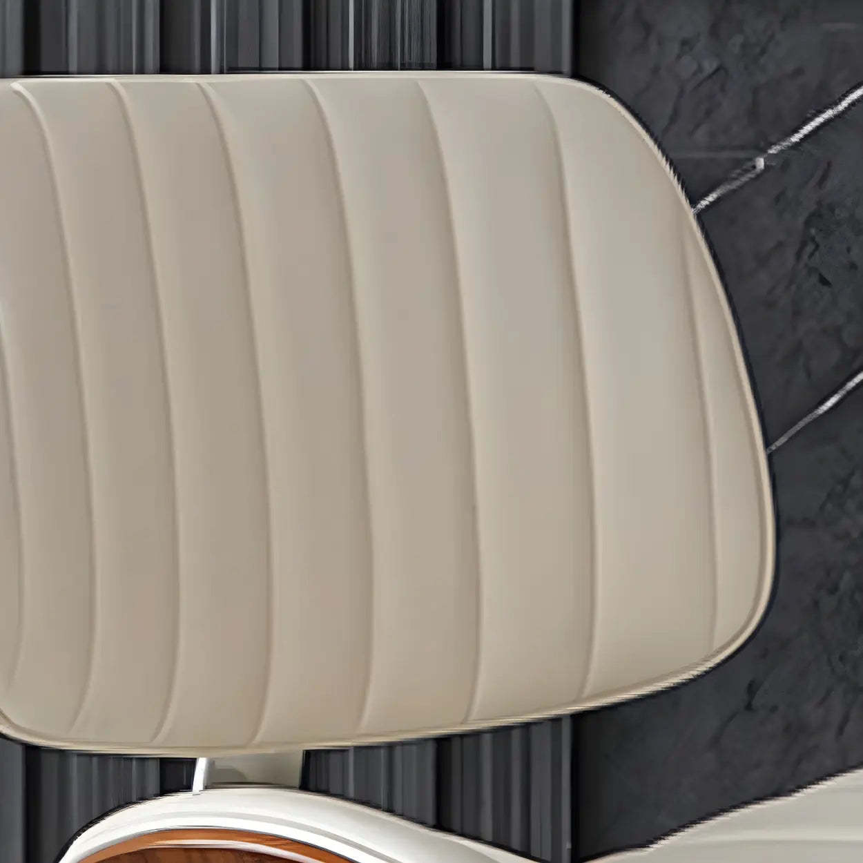Adjustable Armless Leather Swivel Bar Stool — 4 Piece Set / Beige