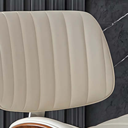 Adjustable Armless Leather Swivel Bar Stool — 4 Piece Set / Beige