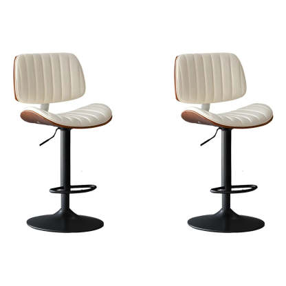 Adjustable Armless Leather Swivel Bar Stool