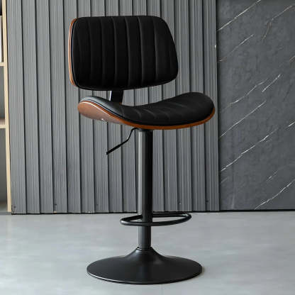 Adjustable Armless Leather Swivel Bar Stool