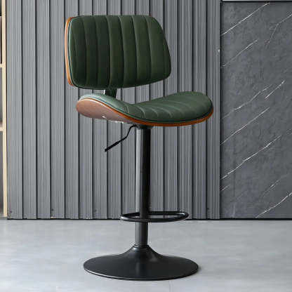 Adjustable Armless Leather Swivel Bar Stool