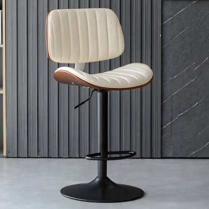 Adjustable Armless Leather Swivel Bar Stool