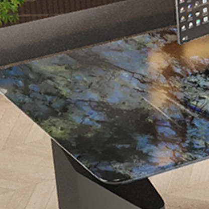 Adjustable Blue Stone Rectangular Sled Standing Desk