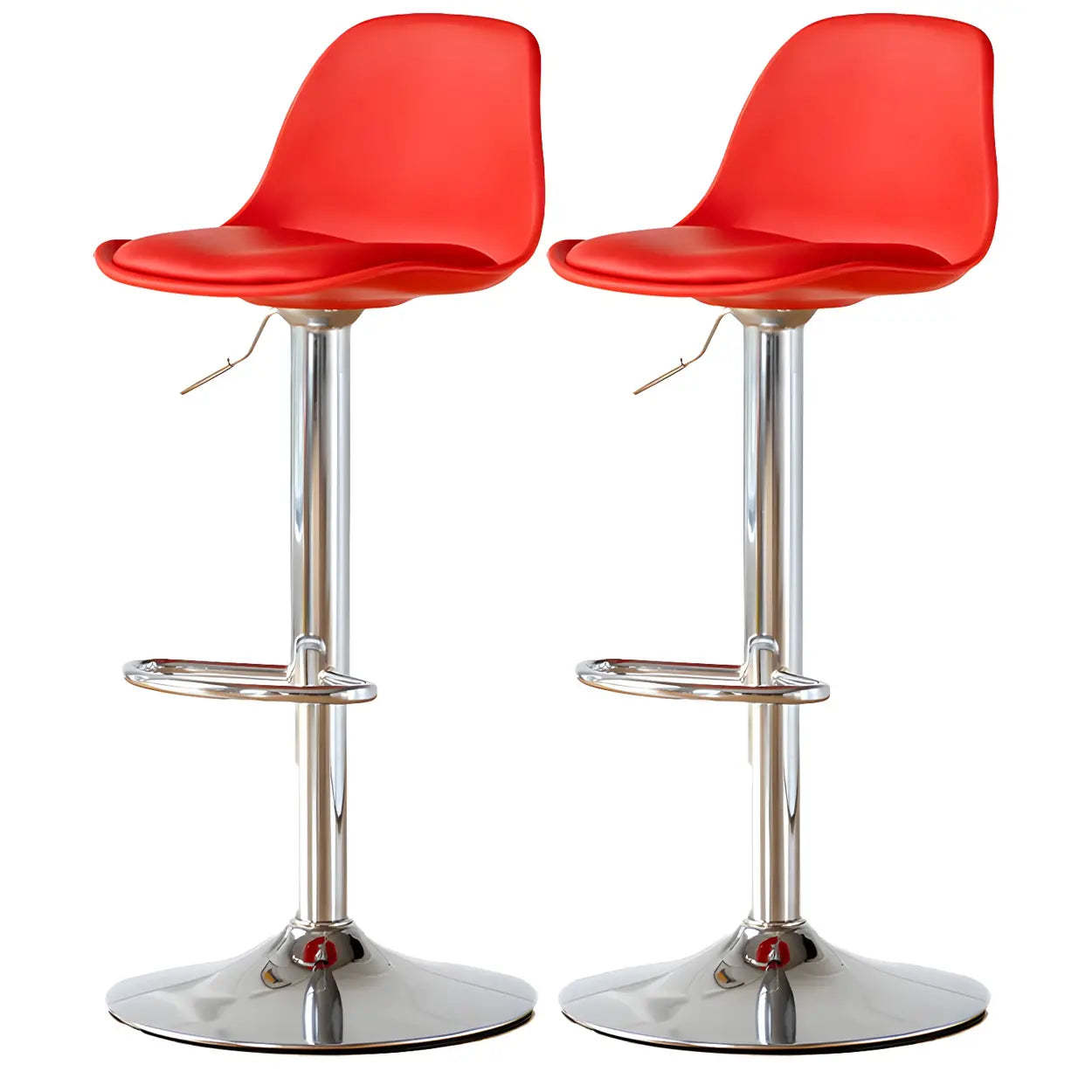 Adjustable Leather Bucket Swivel Bar Stool
