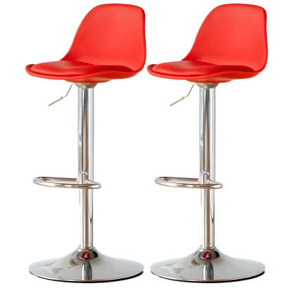 Adjustable Leather Bucket Swivel Bar Stool