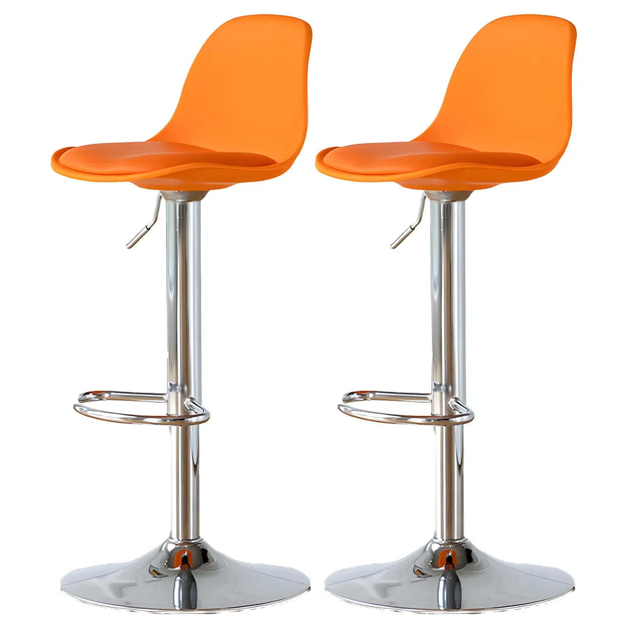 Adjustable Leather Bucket Swivel Bar Stool