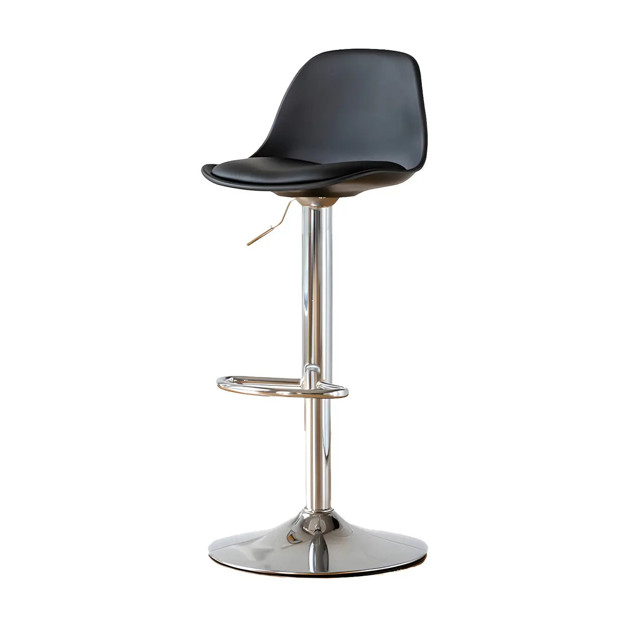 Adjustable Leather Bucket Swivel Bar Stool