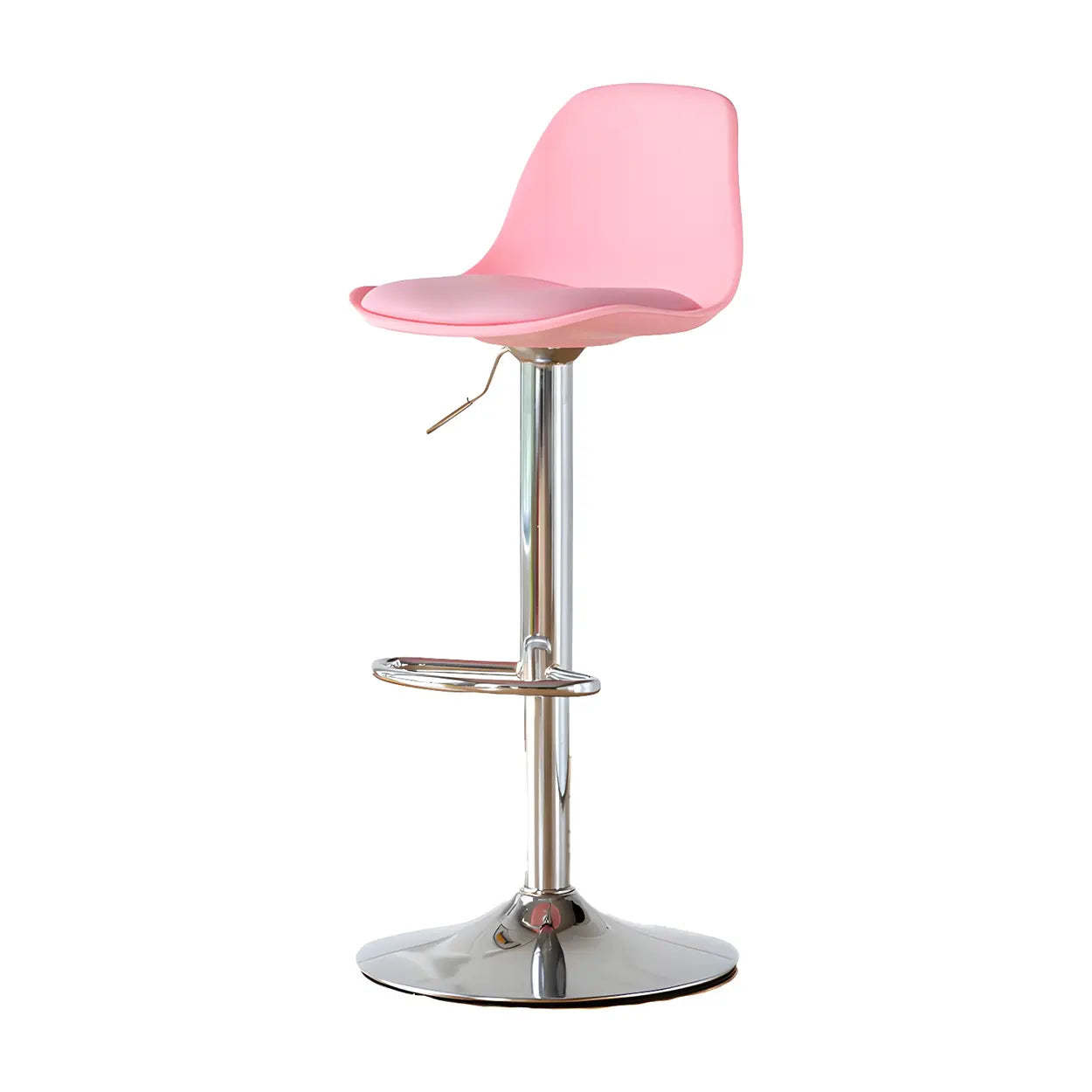 Adjustable Leather Bucket Swivel Bar Stool