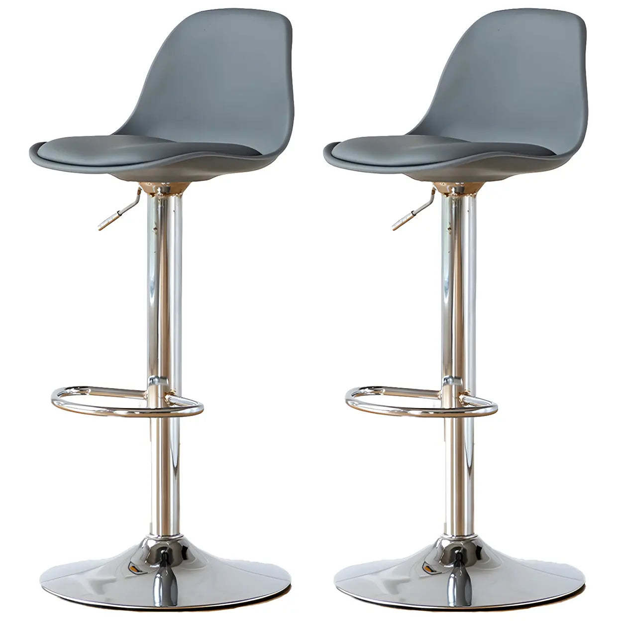 Adjustable Leather Bucket Swivel Bar Stool