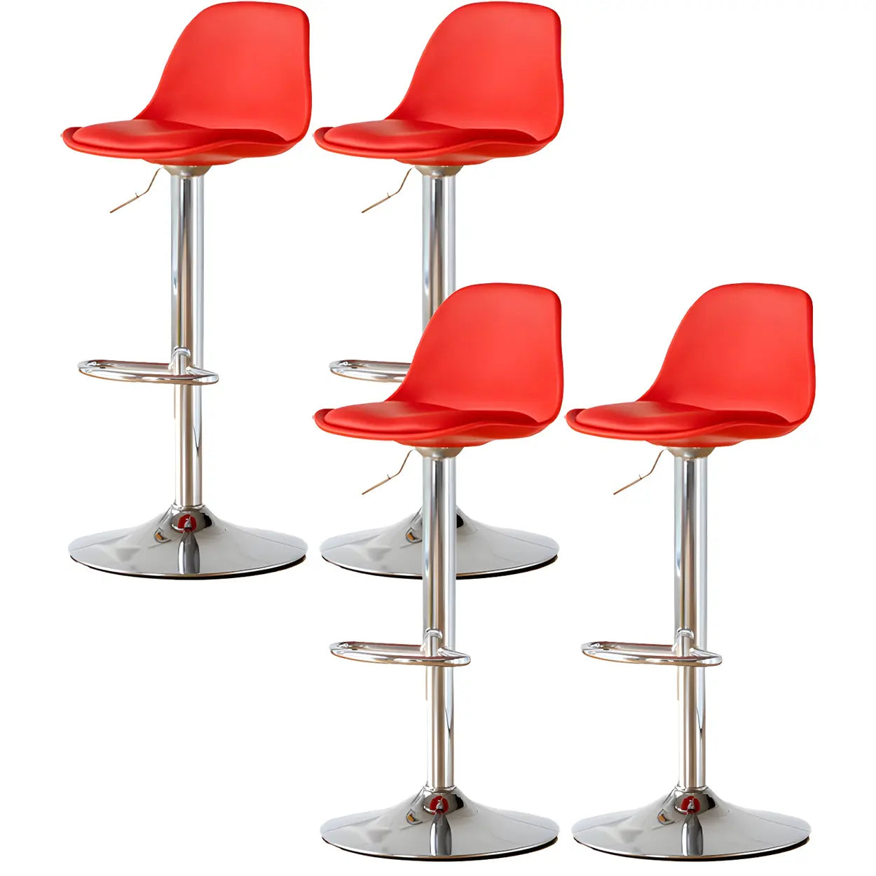 Adjustable Leather Bucket Swivel Bar Stool