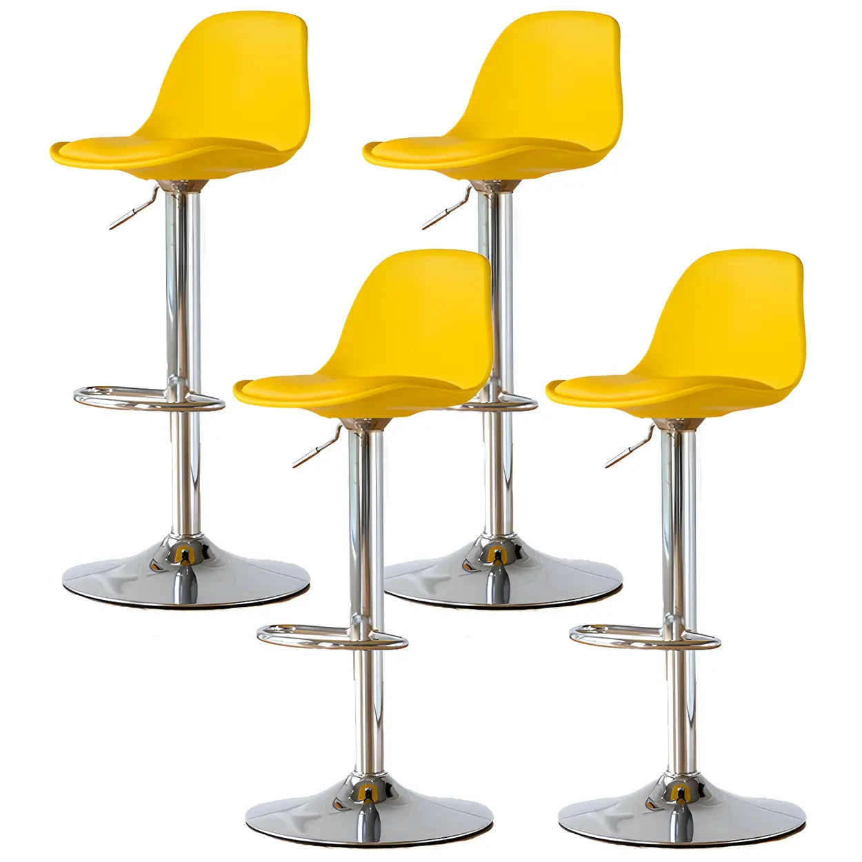 Adjustable Leather Bucket Swivel Bar Stool