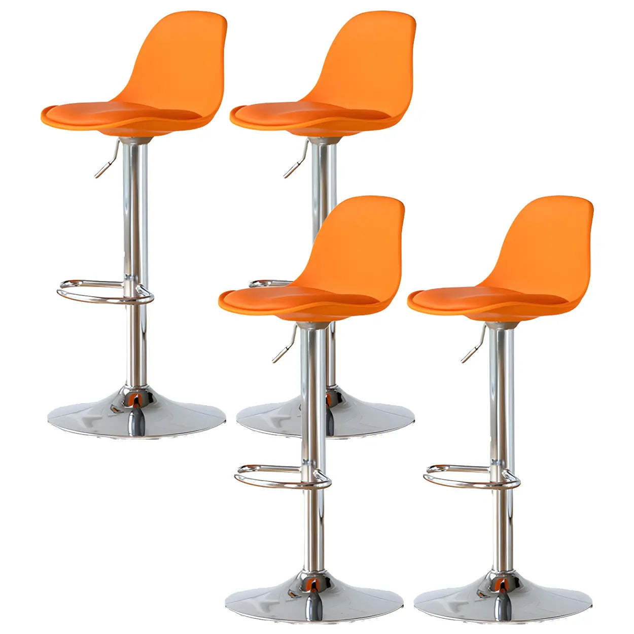 Adjustable Leather Bucket Swivel Bar Stool