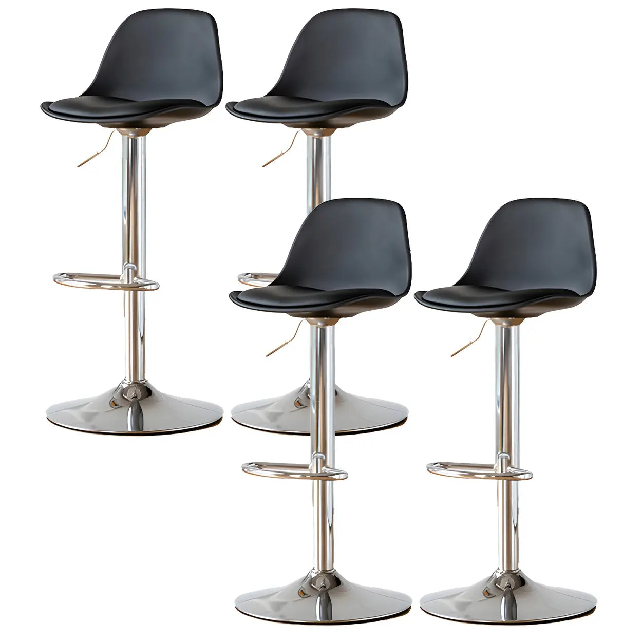 Adjustable Leather Bucket Swivel Bar Stool
