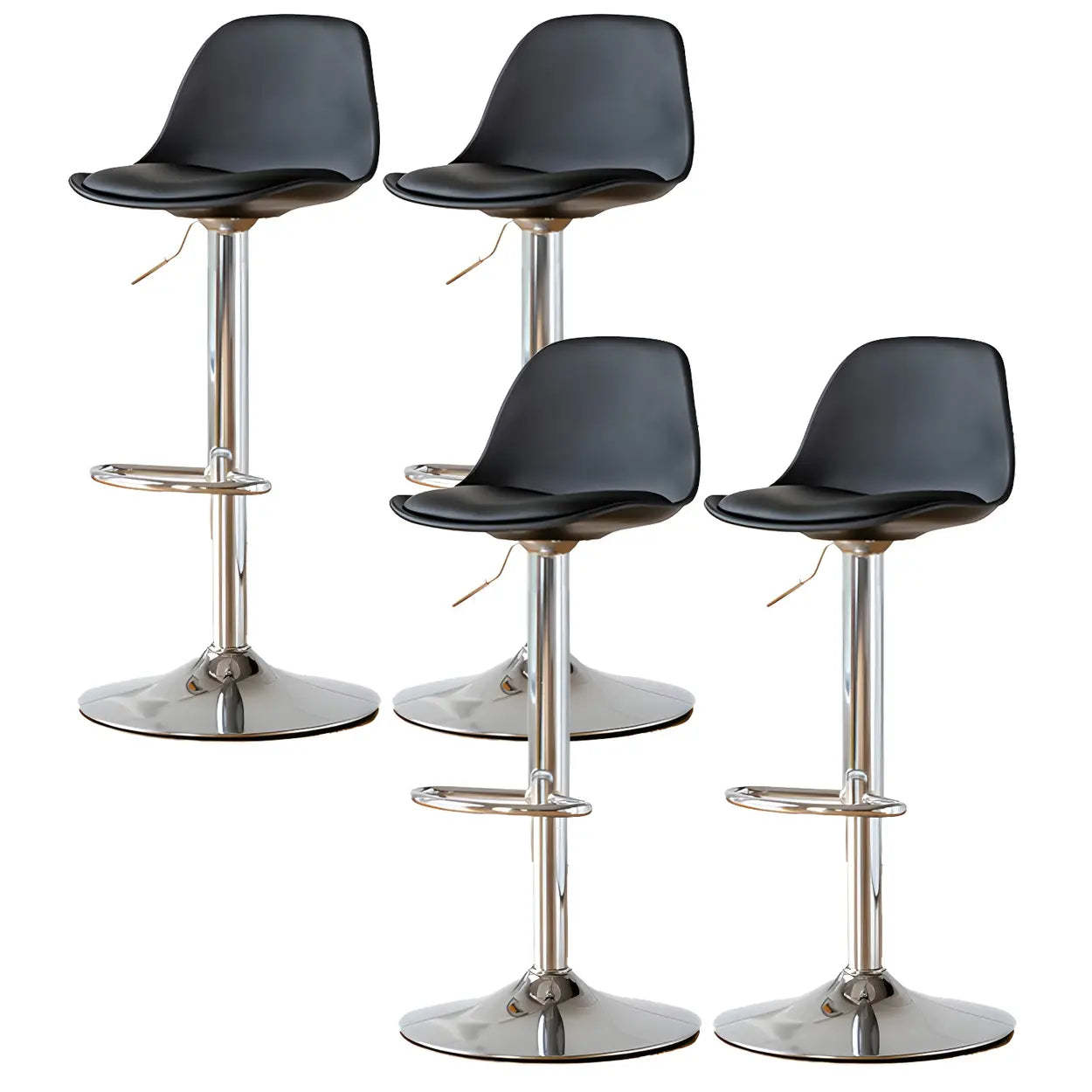 Adjustable Leather Bucket Swivel Bar Stool