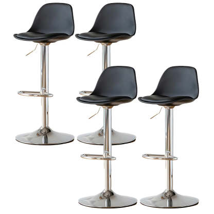 Adjustable Leather Bucket Swivel Bar Stool
