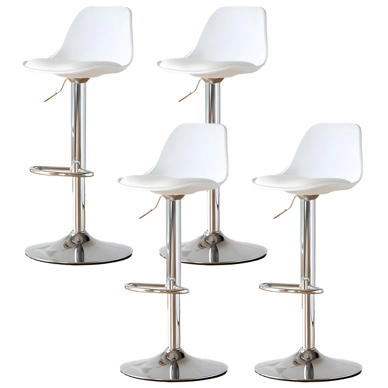 Adjustable Leather Bucket Swivel Bar Stool