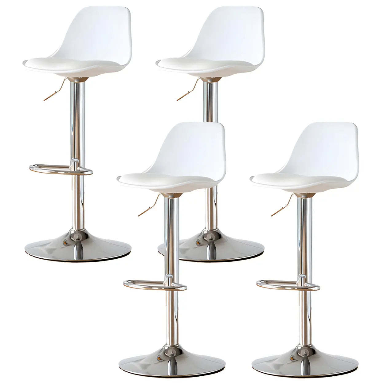 Adjustable Leather Bucket Swivel Bar Stool
