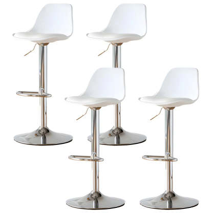 Adjustable Leather Bucket Swivel Bar Stool