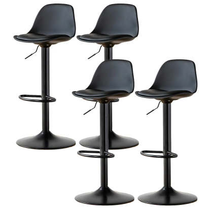 Adjustable Leather Bucket Swivel Bar Stool