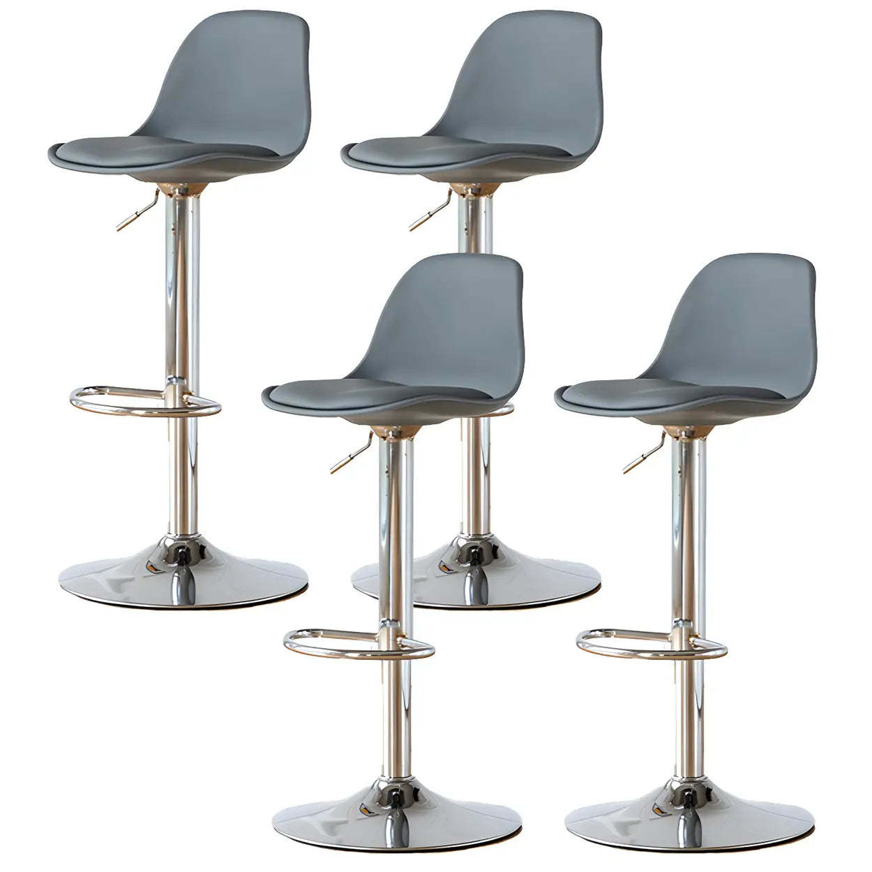Adjustable Leather Bucket Swivel Bar Stool