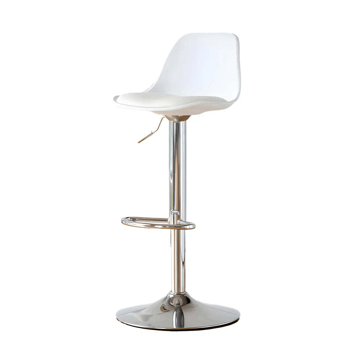 Adjustable Leather Bucket Swivel Bar Stool