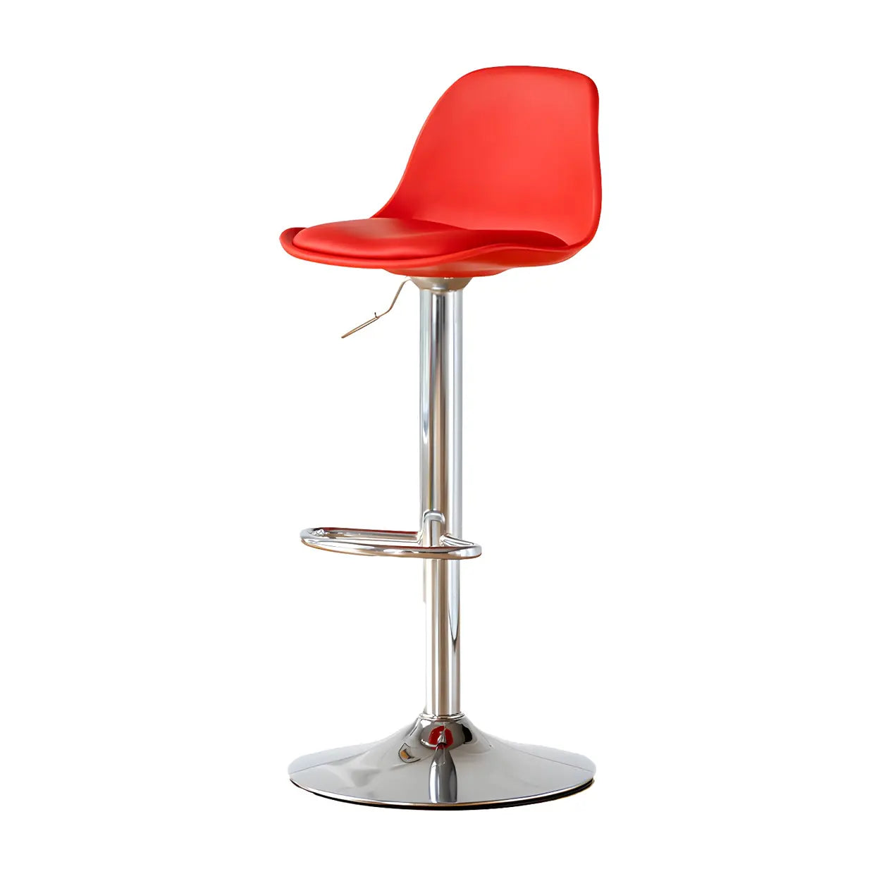 Adjustable Leather Bucket Swivel Bar Stool