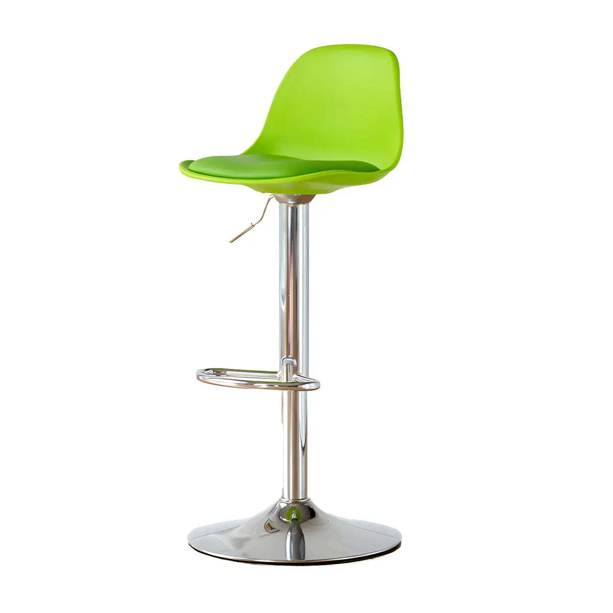 Adjustable Leather Bucket Swivel Bar Stool