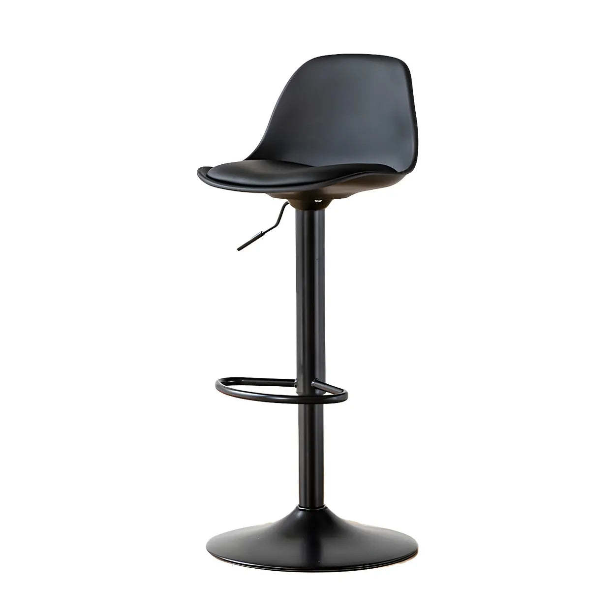 Adjustable Leather Bucket Swivel Bar Stool
