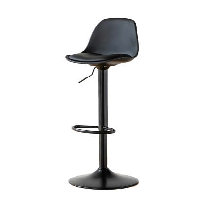 Adjustable Leather Bucket Swivel Bar Stool
