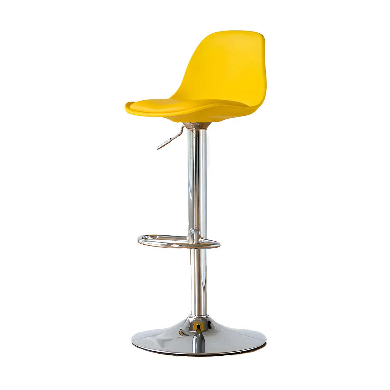 Adjustable Leather Bucket Swivel Bar Stool