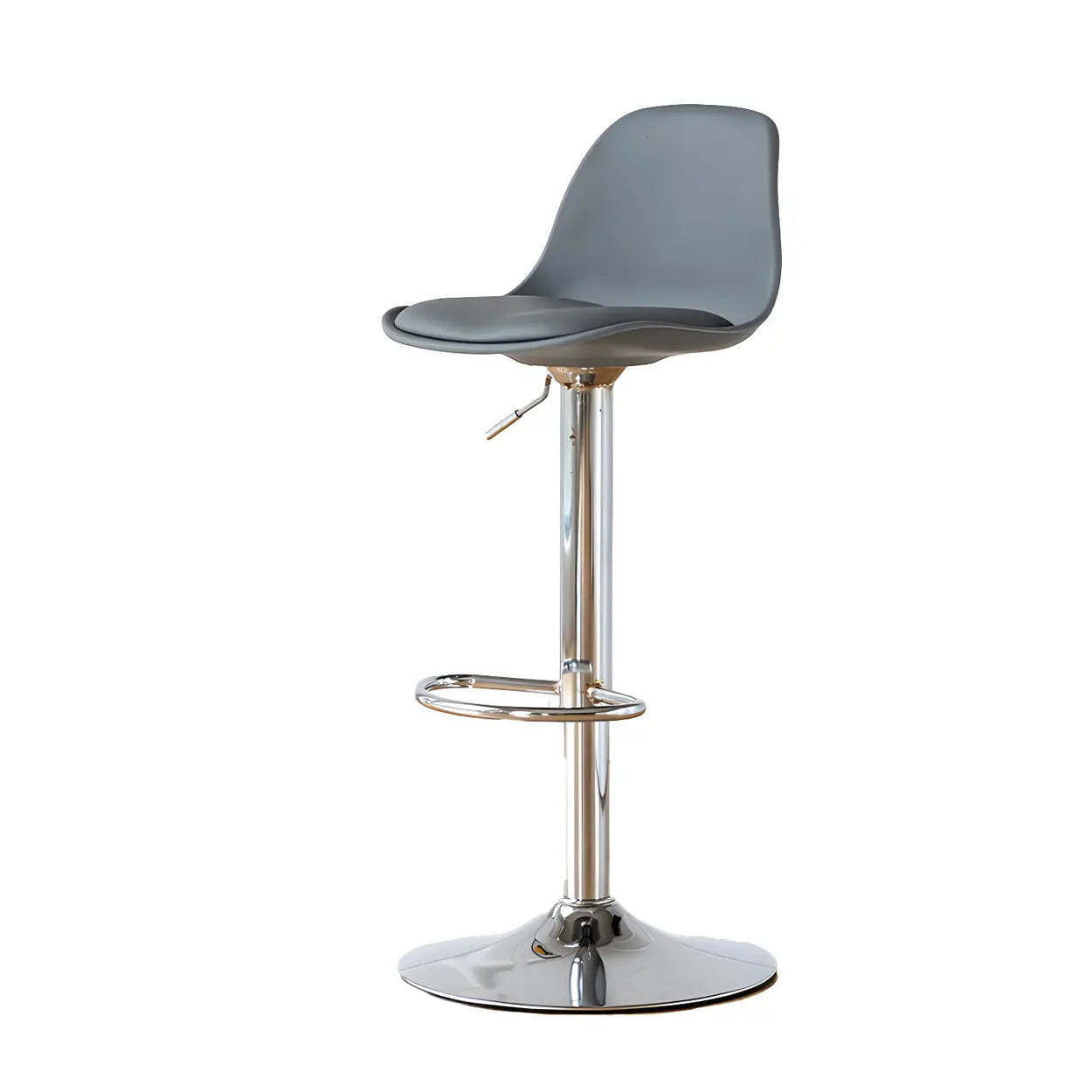 Adjustable Leather Bucket Swivel Bar Stool
