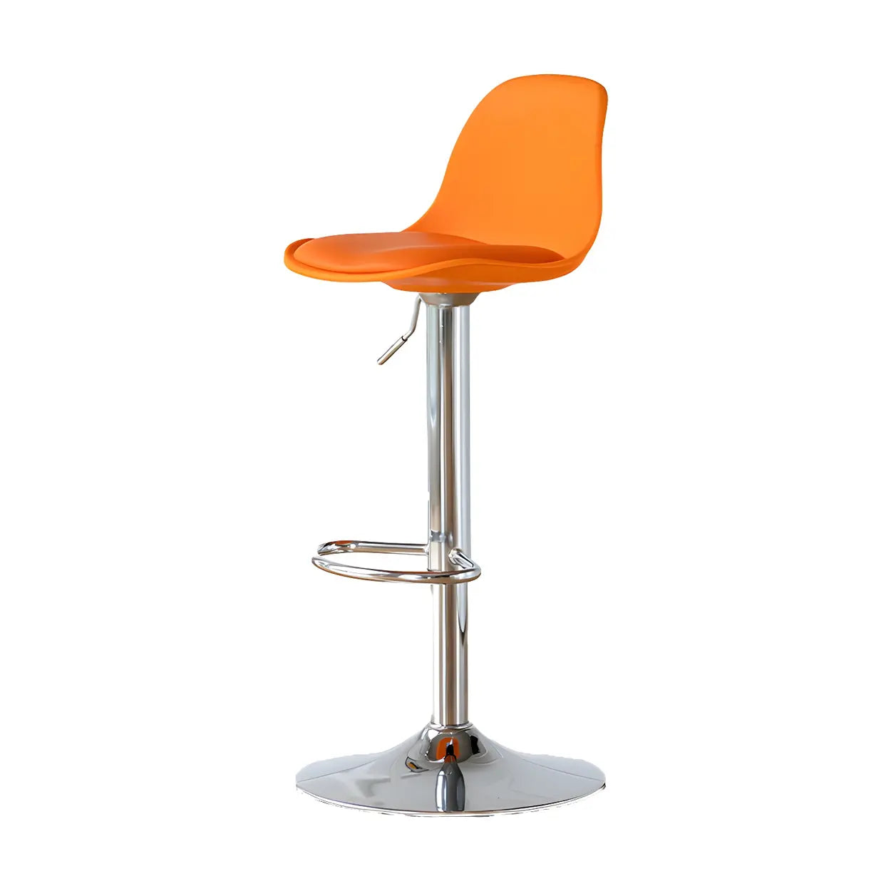 Adjustable Leather Bucket Swivel Bar Stool
