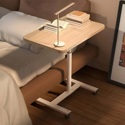 Adjustable Wood T-Shape Small Standing Desk with Casters — Without Chairs