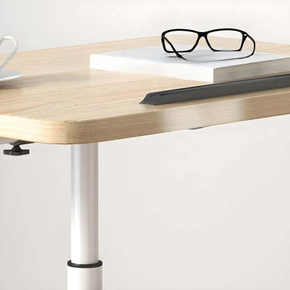 Adjustable Wood T-Shape Small Standing Desk with Casters