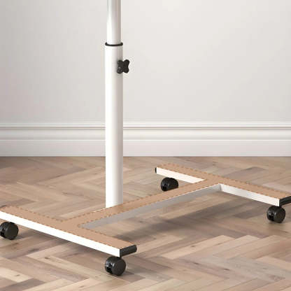 Adjustable Wood T-Shape Small Standing Desk with Casters