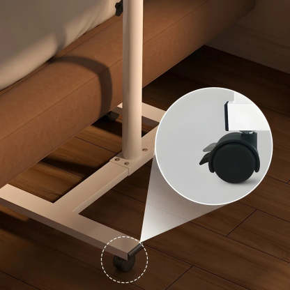 Adjustable Wood T-Shape Small Standing Desk with Casters