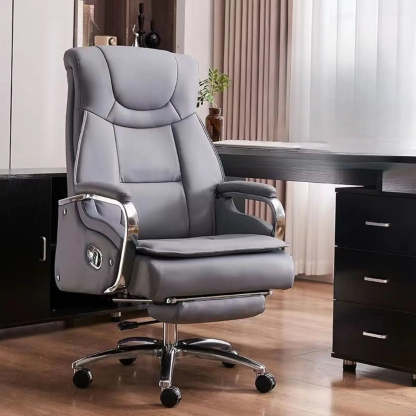 Adjustable Executive Office Chair with Armrests — Dark Gray