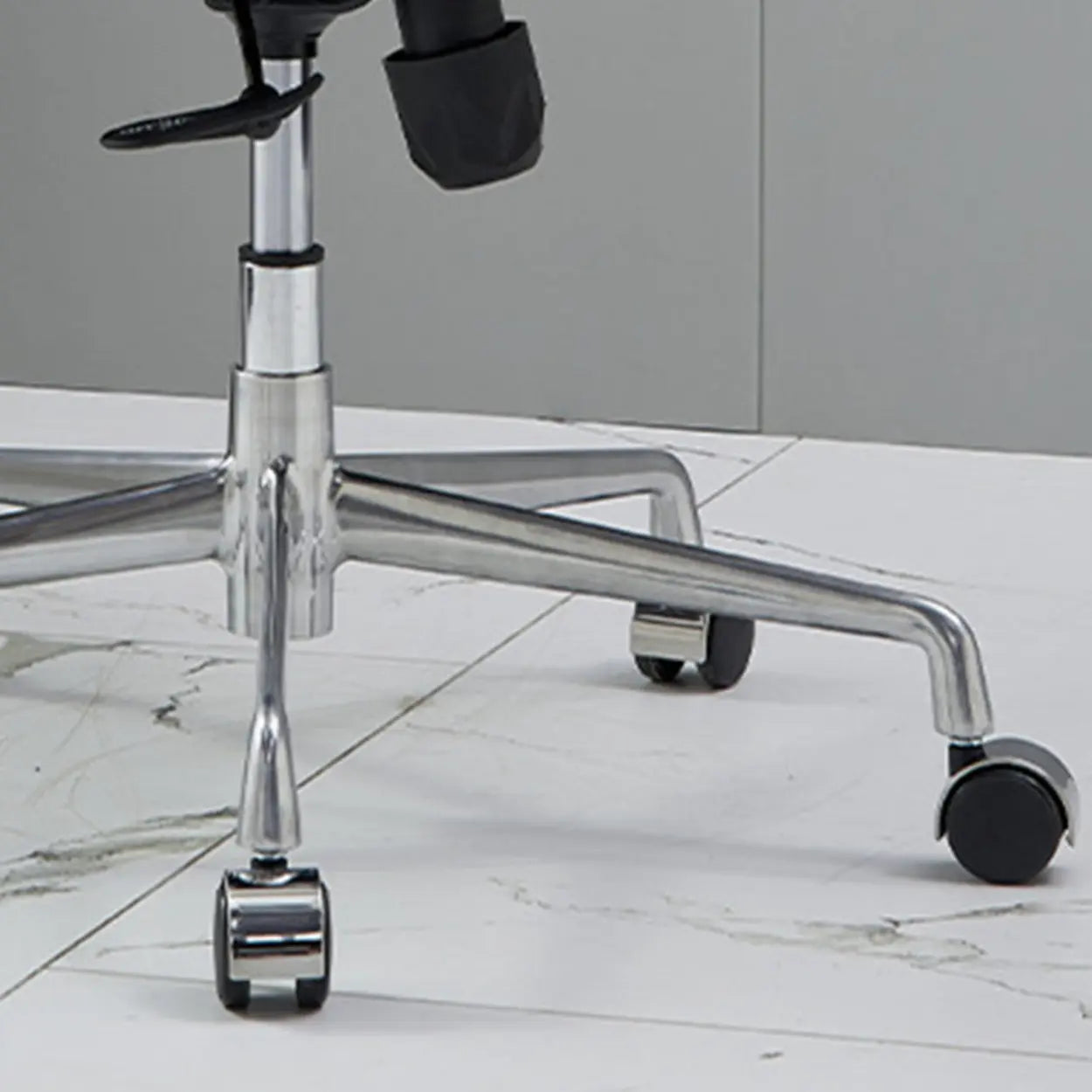Adjustable Cream Ergonomic Leather Office Chair with Arms
