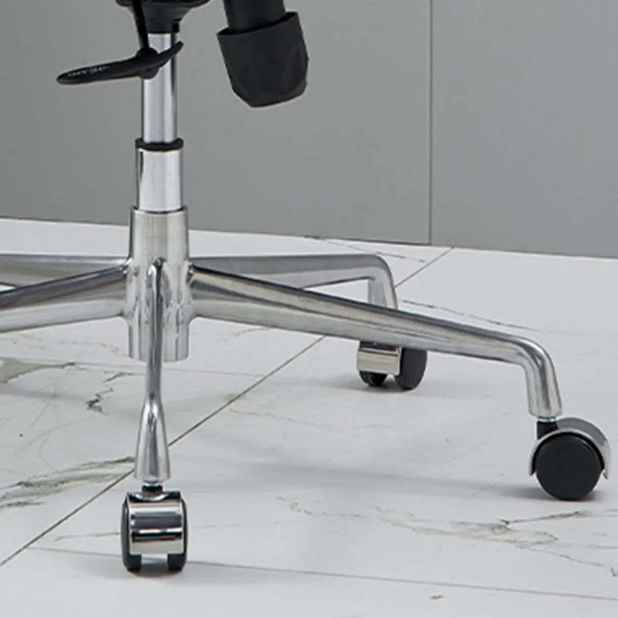 Adjustable Cream Ergonomic Leather Office Chair with Arms