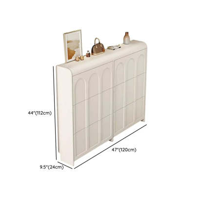 White Drop-Front Shoe Storage Cabinet