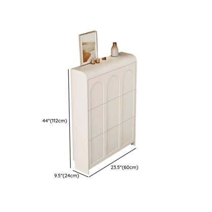 White Drop-Front Shoe Storage Cabinet