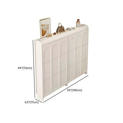 White Drop-Front Shoe Storage Cabinet