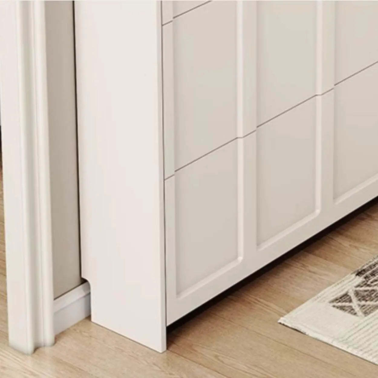 White Drop-Front Shoe Storage Cabinet