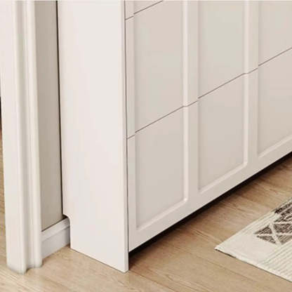 White Drop-Front Shoe Storage Cabinet